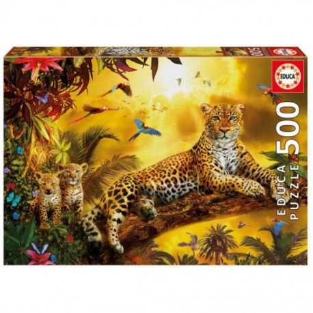 Educa Puzzle Leopard avec ses petits