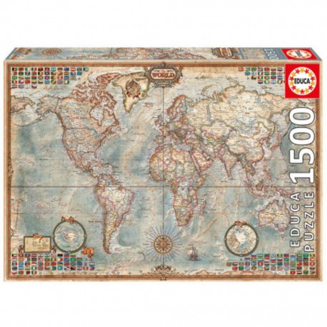 Educa Puzzle Puzzle du monde, carte politique