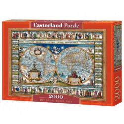 Castorland Puzzle Carte du monde, 1639, Puzzle 2000 Teile