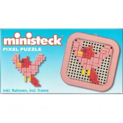 Puzzle Ministeck: Minisets - Roze Vogel dans le cadre