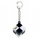 Riviera Games Porte-clés cube simple - attache mousqueton - noir et blanc