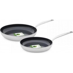 Greenpan lot de 2 poêles antiadhésives 24/28cm inox - cc001932-001