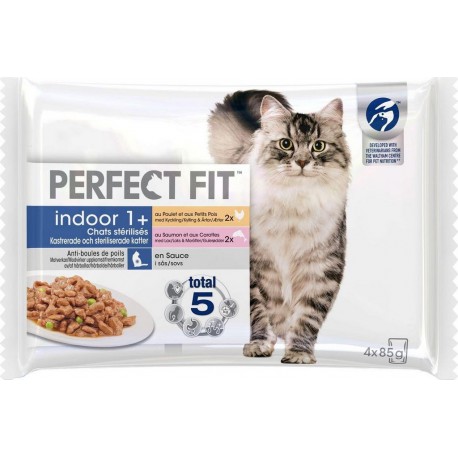 Perfect Fit PERFECTFIT Chat Stérilisé au Poulet et Saumon 4x85g 340g