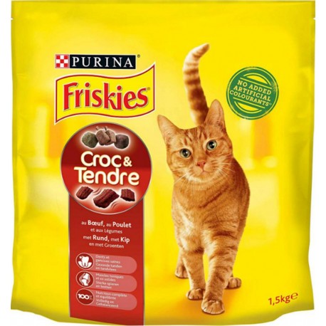 Friskies Croquettes Chats Croc Et Tendre Boeuf Poulet Légumes 1,5Kg (lot de 3)