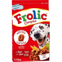 Frolic Complet Croquettes Chiens Boeuf Carottes Céréales 1,5Kg (lot de 3 soit 4,5Kg)