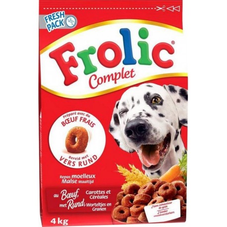 Frolic Complet Croquettes Chiens Boeuf Carottes Céréales 4Kg (lot de 2)