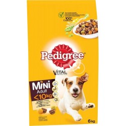 Pedigree Mini Adulte Croquettes Chiens Petits Gabaris Poulet Riz 3Kg (lot de 2)