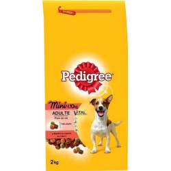 Pedigree Mini Adulte Plein De Vie Croquettes Chiens Petits Gabaris Boeuf Légumes 2Kg (lot de 2)