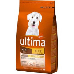 Ultima Croquettes Chiens Adult Mini 1-10 Kg Poulet Riz Format 1,5Kg (lot de 3)