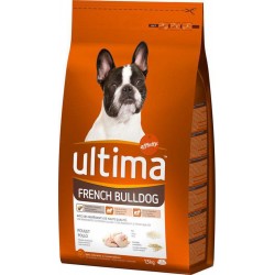 Ultima Croquettes French Bulldog Chiens Poulet Riz Céréales Complètes Format 1,5Kg (lot de 3)