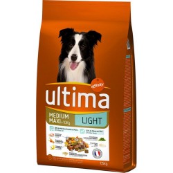 Ultima Croquettes Light Chiens Adult Medium Maxi +10 Kg Poulet Riz Format 7,5Kg