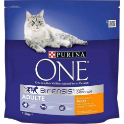 Purina One Croquettes Chat Adulte Poulet 1,5Kg (lot de 3)