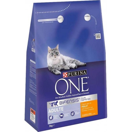 Purina One Croquettes Chat Adulte Poulet 3Kg (lot de 2)