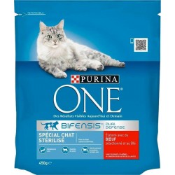 Purina One Croquettes Chat Stérilisé Boeuf 450g (lot de 6)