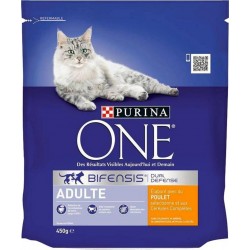 Purina One Croquettes Chat Adulte Poulet 450g (lot de 6)