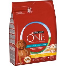 Purina One Croquettes Chien Junior Maxi +10Kg Poulet 2,5Kg (lot de 3)