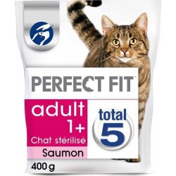 Perfect Fit Total 5 Croquettes Chat Stérilisé Adult 1+ Saumon 400g (lot de 6)