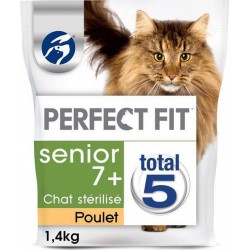 Perfect Fit Total 5 Croquettes Chat Stérilisé Senior 7+ Poulet 1,4Kg (lot de 3)