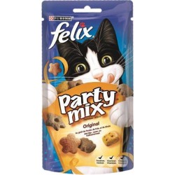 Felix Croquettes Chats Party Mix Original Poulet Foie Dinde 60g (lot de 10)