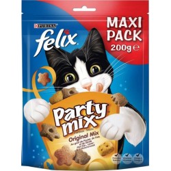 Felix Croquettes Chats Party Mix Original Poulet Foie Dinde Maxi Pack 200g (lot de 6)