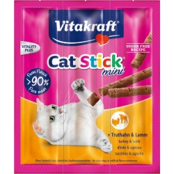 Vitakraft Cat Stick Mini Dinde et Agneau Pour Chat 18g (lot de 8)