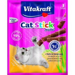 Vitakraft Cat Stick Mini Poulet et Herbes à Chat 18g (lot de 8)