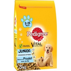 Pedigree Croquettes au Poulet Junior 2 à 15 mois 3Kg