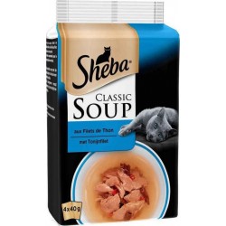 SHEBA Classic Soup aux Filets de Thon 4X40G 4008429083860