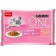 PURINA ONE Junior - Sachet fraîcheur au saumon - Pour chaton de 1 à 12 mois 4X85g