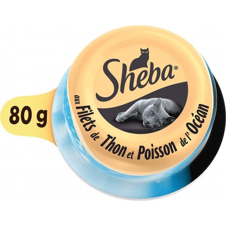 Sheba Dôme filets de Thon et Poisson de l'Océan 80g