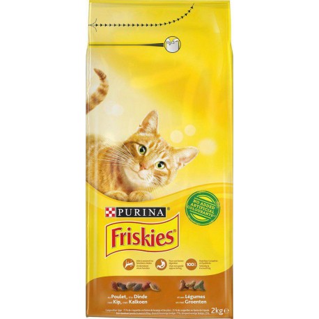 PURINA Friskies Croquettes Pour Chats Poulet, Dinde et Légumes 2Kg