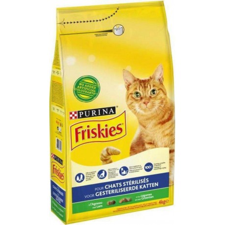 FRISKIES Croquettes a l'agneau et aux légumes - Pour chat adulte stérilisé - 4 Kg