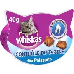 WHISKAS Friandises pour chats Contrôle du tartre aux Poissons 40g