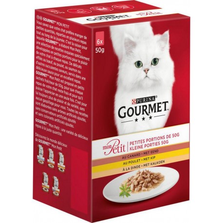 Gourmet Mon Petit Pâtée pour Chat à la Volaille 50g par 6 rations (lot de 5 soit 30 rations)