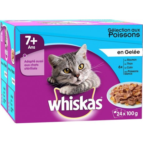 WHISKAS Gelée Poissons 24X100g