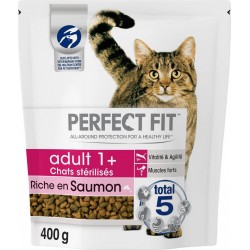 Perfect Fit Total 5 Croquettes Chat Stérilisé Adult 1+ Saumon 400g