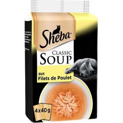 SHEBA Chats Soupe aux Filets de Poulet 4x40g