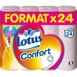 Lotus Confort Papier Toilette rose Aqua Tube 24 Rouleaux