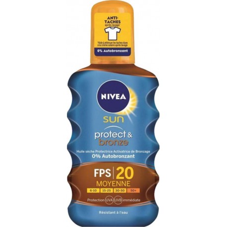 Nivea Sun Spray Protect Et Bronze FPS20 200ML (lot de 2)