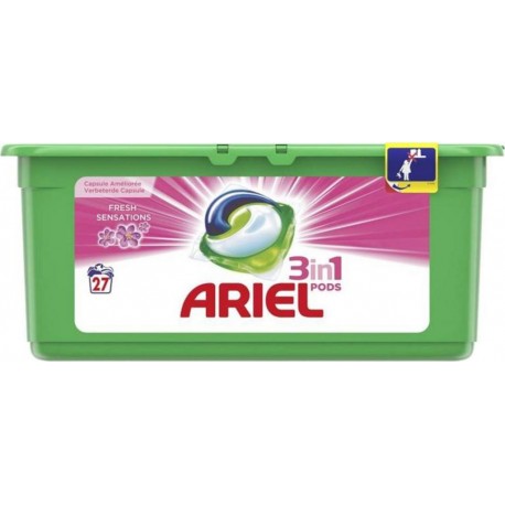 Ariel Pods 3 en 1 Fresh Pink 27 Capsules (lot de 2)