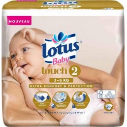 Lotus Couches Baby Touch 2 (3-6Kg) X29 (lot de 2)