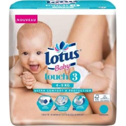 Lotus Couches Baby Touch 3 (4-9Kg) X44 (lot de 2)