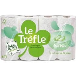 Le Trèfle Papier Toilette Maxi Feuille Aloé Véra 8 rouleaux (lot de 3)