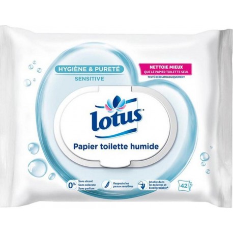 Lotus Papier Toilette Humide Sensitive 42 Lingettes (lot de 6)