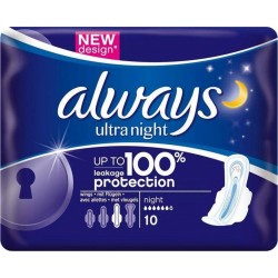 Always Ultra Nuit Serviettes Hygiéniques Taille 3 x10 (lot de 4)