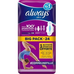 Always Ultra Serviettes Hygiéniques Taille 2 Big Pack x24 (lot de 2)
