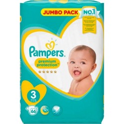 Pampers Couches New Baby Value Taille 3 (6-10Kg) x66 (lot de 2)