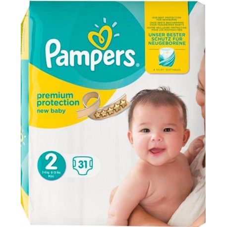 Pampers Couches New Baby Taille 2 (3-6Kg) x31 (lot de 2)