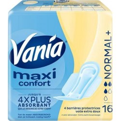 Vania Maxi Confort Serviettes Hygiéniques Normal+ x16 (lot de 4)