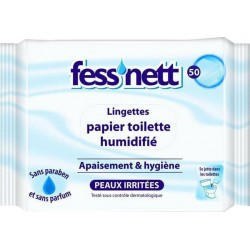 Fess'nett Fess’nett Papier Toilette Humide Peaux Irritées 50 Lingettes (lot de 6)